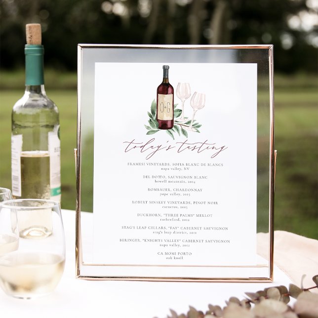 Poster Menu de dégustation de vin pour 'Cheers to Love' (Créateur téléchargé)