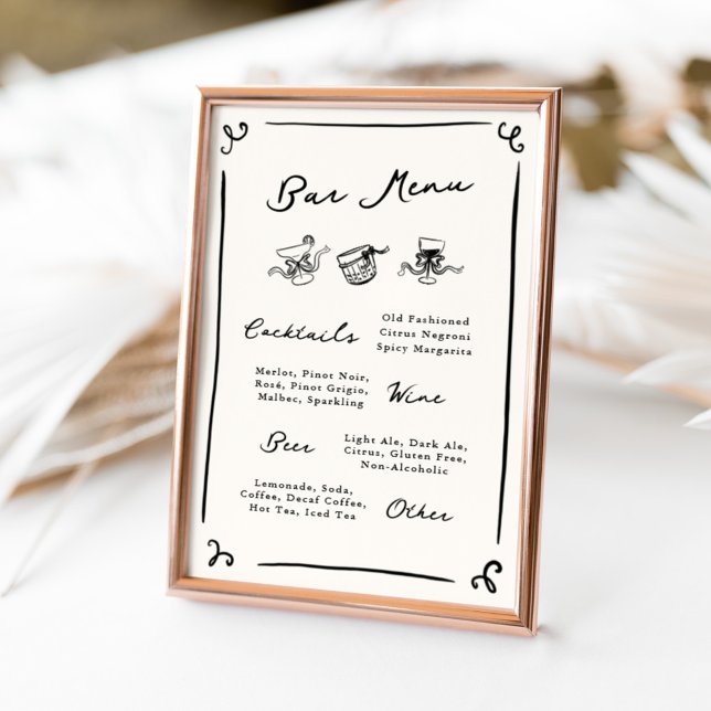 Poster Menu de la barre de la main dessinée (Créateur téléchargé)