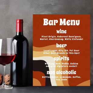 Poster Menu de la barre de Mariage Super Orange les année