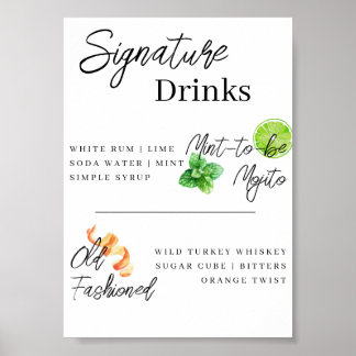 Poster Menu de la barre de signature