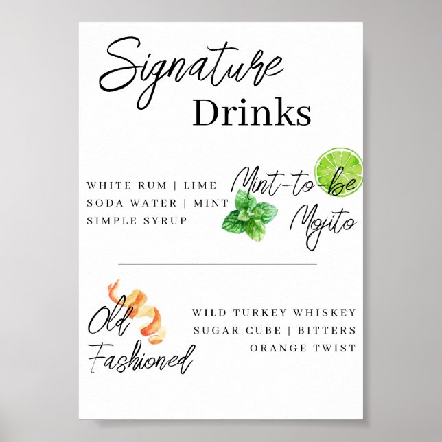Poster Menu de la barre de signature (Devant)