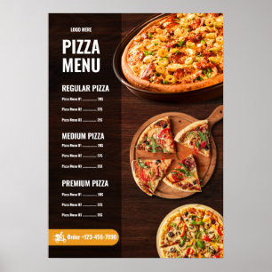 Poster Menu de pizza éditable Pizzeria Menu de restaurant