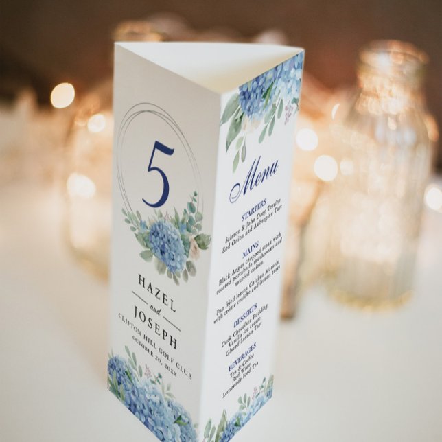 Poster Menu de pliage SINI Blue Hydrangea Tri (Créateur téléchargé)