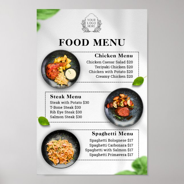 Poster Menu délicieux | Conception du menu du restaurant (Devant)