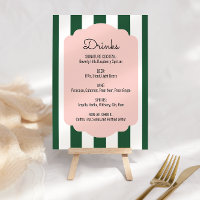 Menu des boissons roses et vertes de Beverly Hills
