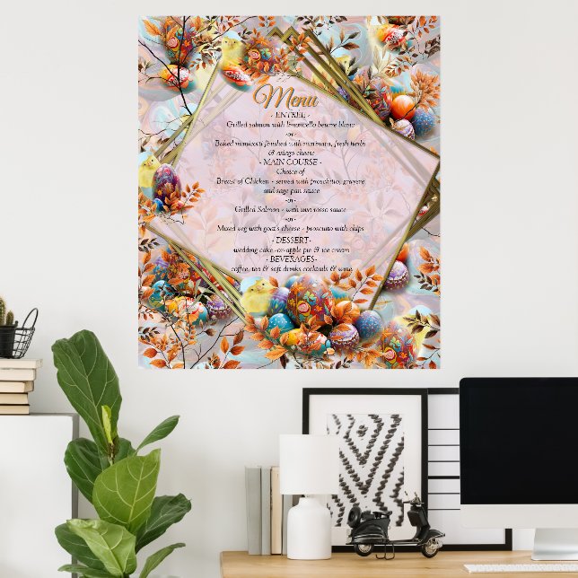Poster Menu du dimanche de Pâques (Bureau à domicile)