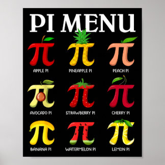 Poster Menu jour 314 drôle tarte aux fruits menu professe