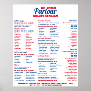 Poster Menu moderne Ice Cream Parlor