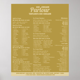 Poster Menu moderne Ice Cream Parlor