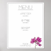 Menu Orchidée rose