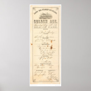 Poster Menu pour Steamer "Golden Age" (1276A)