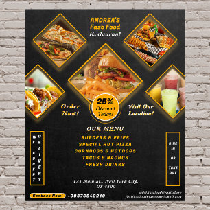 Poster Menu professionnel Ajouter des photos Promotion de