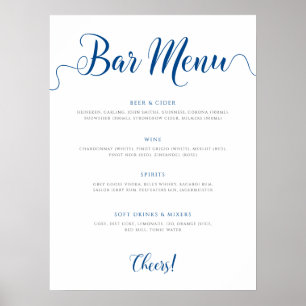 Poster Menu Royal Blue Mariage Boissons