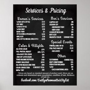 Poster Menu Salon Simple