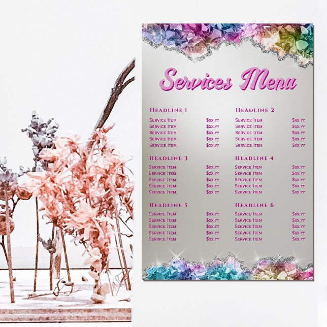 Poster Menu Services Crystals Iridescente (Créateur téléchargé)