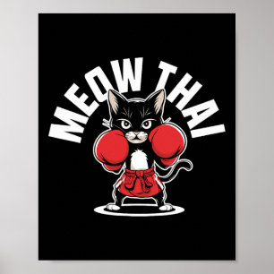 Poster Meow Thai Muay Thai Boxe Chat Martial Arts Mixed m