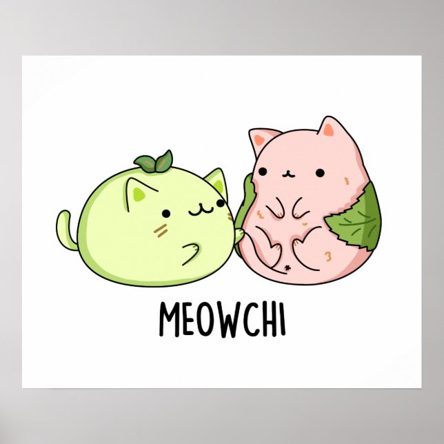 Poster Meowchi Funny Mochi Pun (Devant)