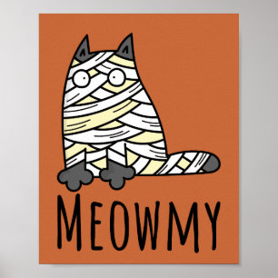 Poster Meowmy Mummy Chat - Drôle animal de compagnie Hall