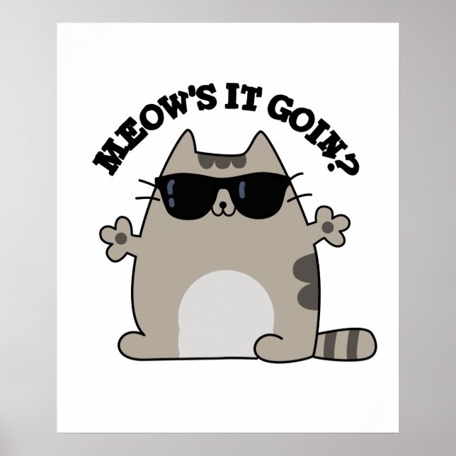 Poster Meow's It Goin Funny Cat Pun (Devant)
