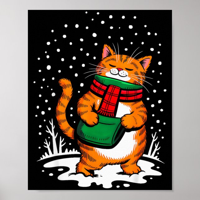 Poster Meowy Xmas Cats Christmas Snow Kitten Funny For Ca (Devant)