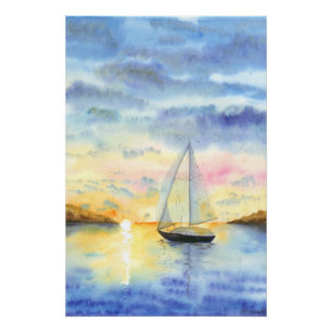 Poster Mer au coucher du soleil