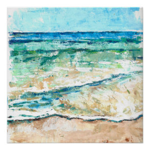 Poster Mer Côtière Et Plage Et Sable Abstrait Glossy