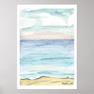 Poster Mer couleur pastel