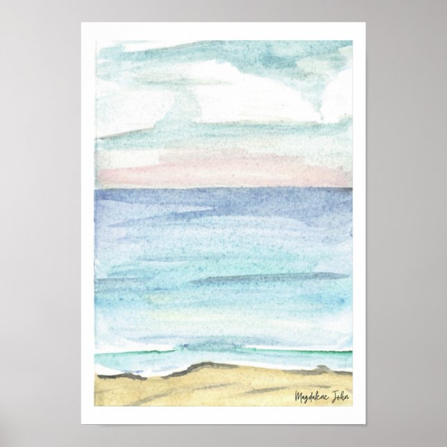 Poster Mer couleur pastel (Devant)