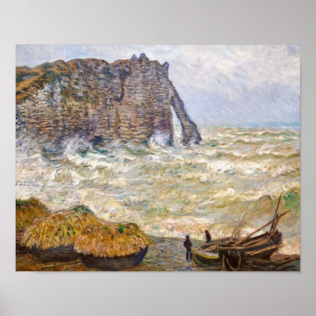 Poster Mer orageuse à É tretat | Monet | (Devant)