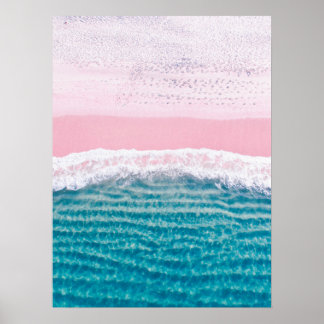 Poster Mer turquoise de sable rose