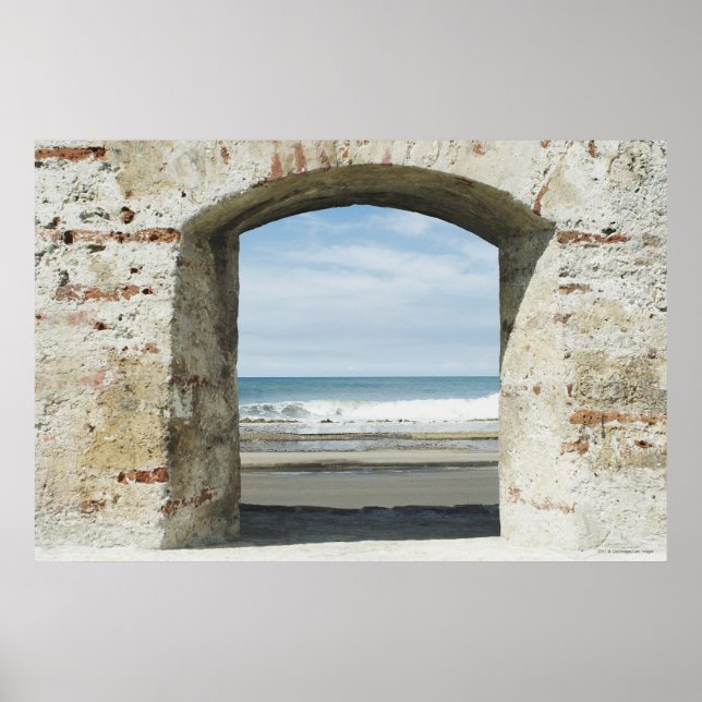 Poster Mer vue d'une arcade (Devant)