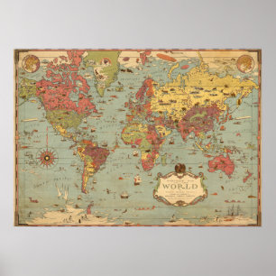 Poster Mercator Map of the World