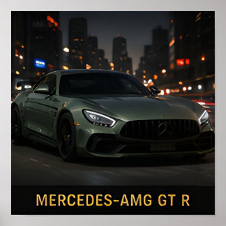 Poster Mercedes AMG GT R voiture de sport allemande moder