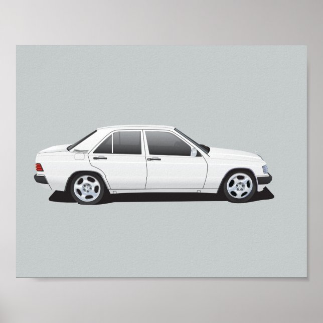 Poster Mercedes-Benz 190E (Devant)