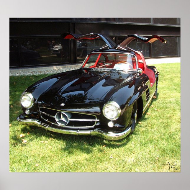 Poster Mercedes Benz 300SL Gullwing 1955 (Devant)