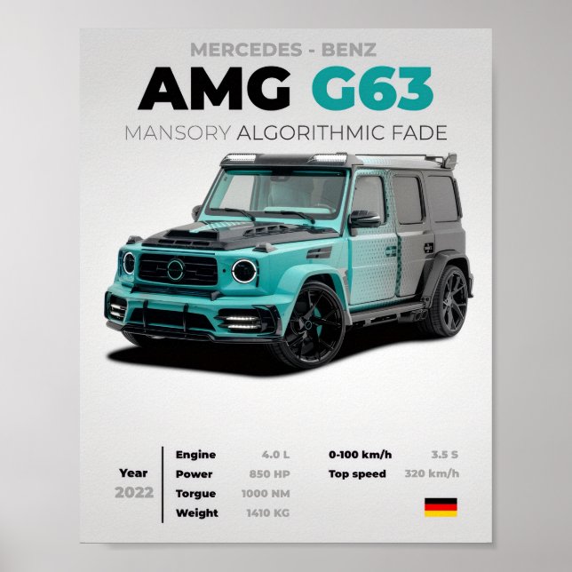 Poster Mercedes-Benz AMG G63 MANSORY Algorithmic Fade Ext (Devant)