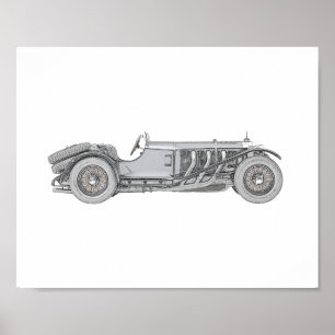 Poster Mercedes-Benz SSK 1928