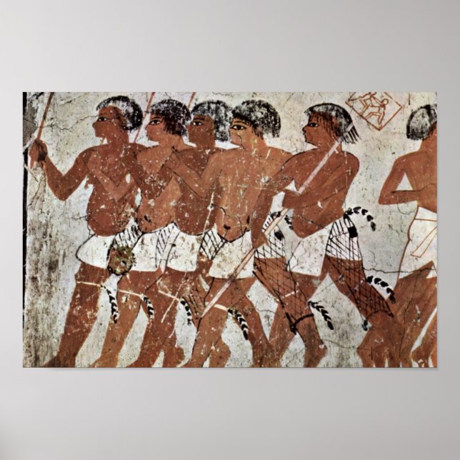 Poster Mercenaires Nubiens Par Maler Der Grabkammer Des Z (Devant)