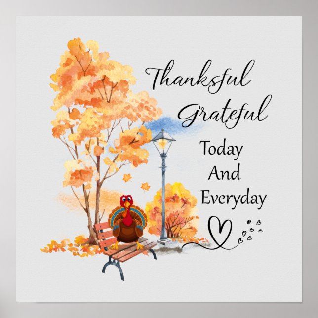 Poster Merci à la dinde de Thanksgiving (Devant)