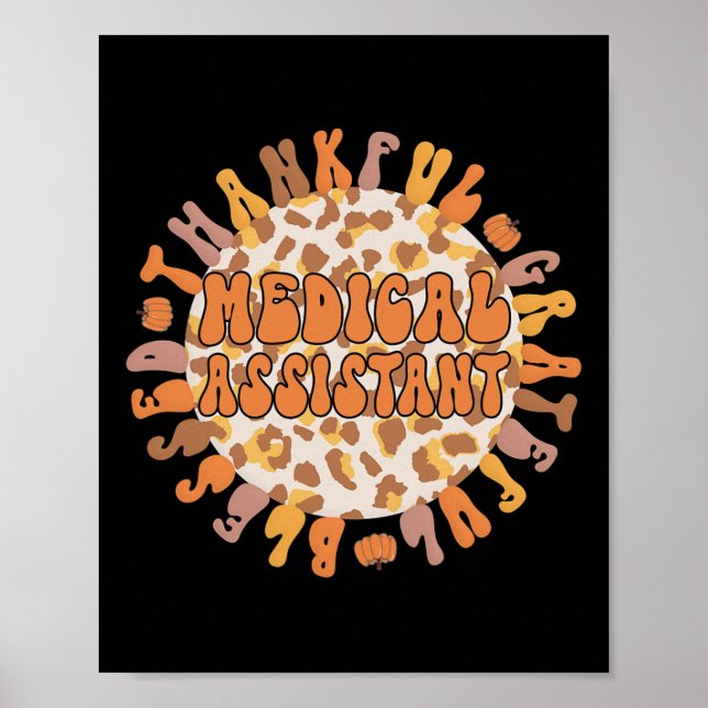 Poster Merci Assistant Médicale Thanksgiving Med Assist (Devant)