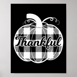 Poster Merci Citrouille mignon Thanksgiving Automne Pla d