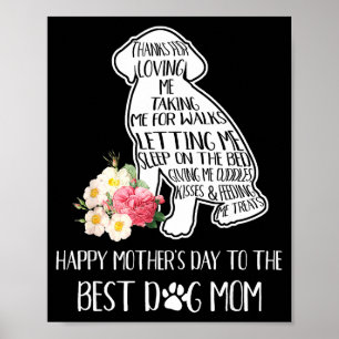 Poster Merci d'aimer joyeuse fête des mères au chien mo