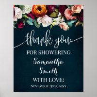 Merci d'avoir douché la mariée Signe Navy Wine