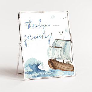 Poster Merci de Baby shower nautique pour venir