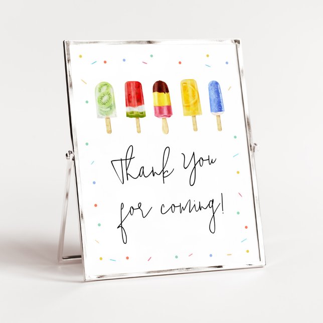 Poster Merci de Baby shower populaire pour venir (Ready to Pop Baby Shower Thank you for Coming Sign)