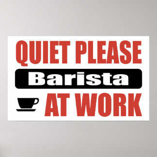 Poster Merci De Bien Vouloir Barista Au Travail