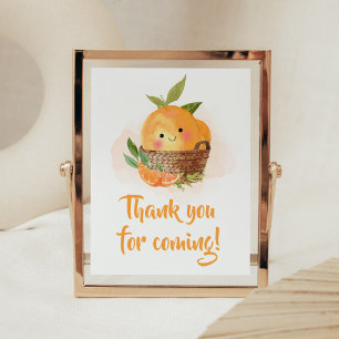 Poster Merci de la petite croûte orange Citrus pour venir