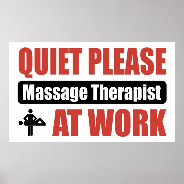 Poster Merci De Masser Thérapeute Au Travail (Devant)
