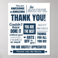 Merci de typographie bleu foncé