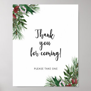 Poster Merci de votre présence Evergreen
